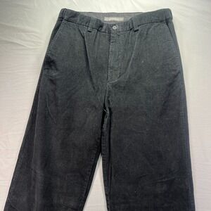 Croft & Barrow Corduroy Pants Mens 34x34 (Fits 32x34) Black Straight Thin Whale